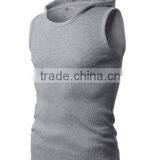 OEM New Design Cotton Plain Mens Wholesale Sleeveless Hoodie Stringer Vest thumbnail-2