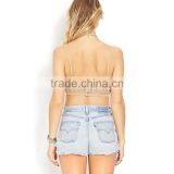 Sexy Thin Sling Hollow Out Cropped Bra Top Crocheted Tank Top With Linner thumbnail-3