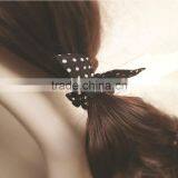 Fashion Rabit Ears Elastic HairBands Dot Print Chiffon Hair Ring thumbnail-2