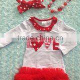 Baby Girls Heart Dress Valentines Dress With Matching Headband and Chunky Necklace Set thumbnail-1