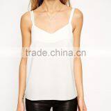 2016 Guangzhou Shandao Factory High Quality Summer Fashion Sexy Spaghetti Strap White Chiffon Latest Design Girls Top thumbnail-4