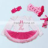 2017 Hot Sell Baby Birthday Party Romper Suit , Cute Cartoon Printing Suit,romper+knee-pad+headband+one Pair of Shoes thumbnail-6