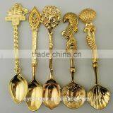 High Quality Stainless Steel Coffee Spoon /hutg Gold Brown Retro Stainless Steel Tea Spoon /fancy Dinnerware Tableware