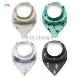 High Quality Cotton Baby Bandana Bib Plaid Organic Bamboo Terry Cloth Bib Drool Triangle thumbnail-1