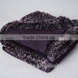 Fancy Hand Made Knit Crochet Baby Plush Blanket Throw thumbnail-2