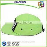 100% Lightweight Cotton 5 Panel Hat Neon Green Nylon Waterproof Hat With Elastic Band thumbnail-3