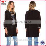Embroidered Detail Along the Neckline Turkish Women Coat thumbnail-1