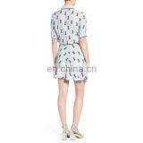 Hot Sell Women Wear Short Sleeve Printed Design Shirtdress Fashion Dresses for Women thumbnail-4