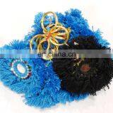 Handmade Crafted Boho Banjara Key Chain Blue Handbag 5 PC's Key Ring