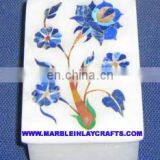 White Marble Inlay Box, Makrana Marble Inlay Box