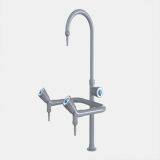 VIRTUES Laboratories Triple Outlet Faucet Water Supply Fitting Solid Brass Goose Neck Spout White Grey Color V02 thumbnail-1