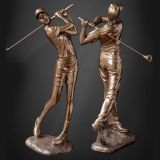Handcraft Bronze Golf Statue, Lost Wax Casting Bronze Sport Style Statue