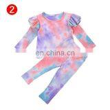 Newborn Baby Girls Boys Tie-dyeing Outfits Autumn Spring Long Sleeve Tops T Shirt + Pants Ribbed Children Clothing Set 1-5Years thumbnail-4