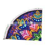 New Arrival Multi Pattern Color Digital Printed Custom Circle Microfiber Towels Turkish Round Beach Towel With Tassels thumbnail-3