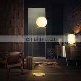 Modern White Glass Globe Shade Floor Lamp Golden Standing Lamp For Bedroom Living Room Home Lighting thumbnail-3
