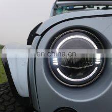 J322 7inch Headlight FOR JEEP FOR Wrangler JK 2007-2017 Driving Lights Turn on a Touch of Blue DRL Turn to Amber Light LANTSUN thumbnail-1