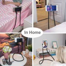 Flexible Advanced Aluminum Magnetic Lazy Neck Phone Holder Stand Long Arm Mobile Smartphone Bracket for Bed Customized LOGO Available thumbnail-4