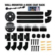 Heavy Duty Wall Mounted Metal Industrial Pipe Coat Rack thumbnail-3