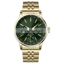 High Quality Stainless Steel Band Watch Fashion Japan Movement Watch Luxury Gold Watch Men