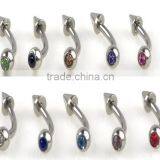 Hot Sale Cheap Lovely Anti-allergy 316L Stianless Steel Colorful Diamond Curve Nose Rings Body Piercing thumbnail-5