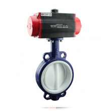 Pneumatic or Electric Actuator Compatible Full Fluorine-Lined Butterfly Valve With On/Off and Smart Regulating Options thumbnail-1