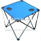 Folding Camping Table WITH CUP HOLDER BLUE thumbnail-1