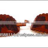 CARVED LEATHER HAIR BARRETTE