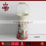 Farm Tools Home Decorative Tall Milk Bucket Tin Pot Wood Handle Metal Milk Tank thumbnail-1