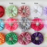 3" Star Rhinestones Center Frayed Chiffon Flower For Babygirl
