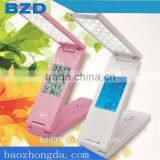 USB Port Recgargeable Flexible Folding LED Desk Lamp With Calendar Timer Temprature and Alarm Clock Functions thumbnail-1