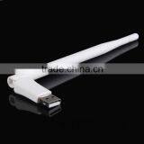 White Mini 150Mbps USB WiFi Wireless Network Card with Antenna WPS Button