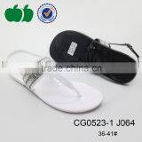 Good quality low price ladies flat pvc jelly sandal shoes