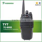 Single Band Black Walkie Talkie TYT TC-8000 Handie 10W Transceiver With 16 Channels