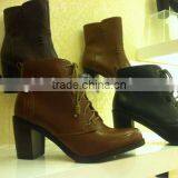 2014 Fashion Ladies Ankle Boots Ladies Low Heel Dress Boots pu Leather Boots thumbnail-1