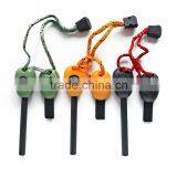 Flint Stone Fire Starter With Whistle Compass Saw Ruler Outdoor Survival Kit thumbnail-1