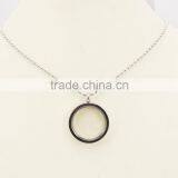 Round Stainless Steel Shiny Locket Pendant With Photo Blank Photo Pendant thumbnail-3
