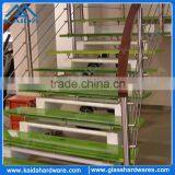 Stainless steel balustrade for glass stairs steps