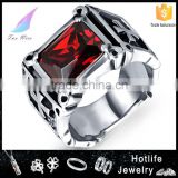 good quality AAA cubic zirconia stainless steel gemstone man rings