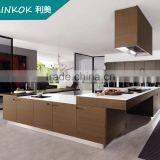 Kitchen cabinet laminate materials with quartz countertop