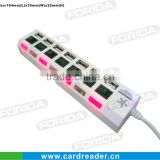 7 ports USB hub with on/off switch,battery powered usb hub