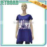 Women's Flared Bottom Hip Long Blouse Cap Sleeves Designs for Plus Size Women thumbnail-4