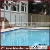silver round pipe baluster pool tempered glass railing
