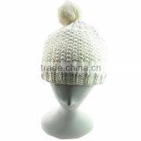 Free Sample Offer White Color Cute Style Acrylic Beanies With Silver Line thumbnail-3