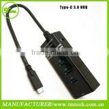 USB 3.1 Type C to 4 Ports USB 3.0 Hub for New MacBook 12 Inches Google Ultrabook