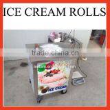 Single Flat Round Pan Fried Ice Machine / Ice Cream Roll Maker/ Frozen Yogurt for Ice Cream Shops Made in China thumbnail-1