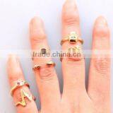 Fashion New 2016 Rings Jewelry Cute Gold Plated Alloy Knuckle Ring thumbnail-1