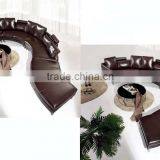 Bisini New Design Brown Leather Sofa thumbnail-1