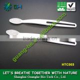 100% compostable and biodegradable PLA eco-friendly disposable toothbrush white