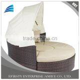 Outdoor Patio Rattan Wicker Sofa Bed Round Retractable Canopy Daybed thumbnail-5