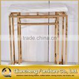 Normcore Golden Console Table With White Marble thumbnail-4